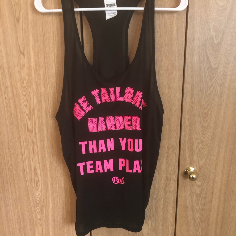 PINK - black and pink workout tank - L